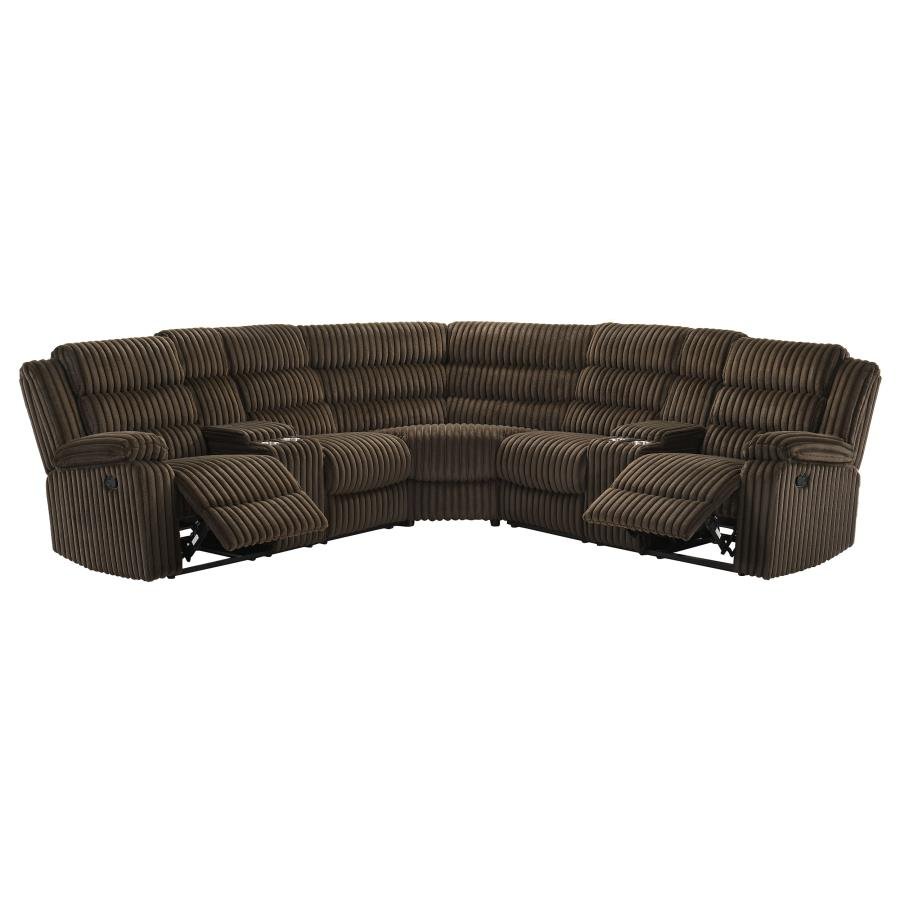 601510_05x900.jpg ATKINSON UPHOLSTERED RECLINING SECTIONAL SOFA CHOCOLATE - Image 1