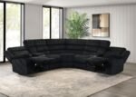 ATKINSON UPHOLSTERED RECLINING SECTIONAL SOFA BLACK - Image 3