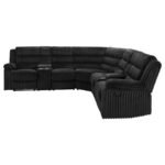 ATKINSON UPHOLSTERED RECLINING SECTIONAL SOFA BLACK - Image 4