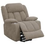 HOUSTON UPHOLSTERED POWER LIFT RECLINER CHAIR CAMEL - Image 5