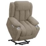 HOUSTON UPHOLSTERED POWER LIFT RECLINER CHAIR CAMEL - Image 6