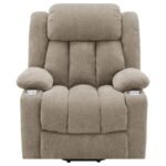 HOUSTON UPHOLSTERED POWER LIFT RECLINER CHAIR CAMEL - Image 7