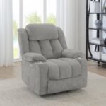 HOUSTON UPHOLSTERED POWER LIFT RECLINER GREY - Image 2