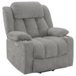 HOUSTON UPHOLSTERED POWER LIFT RECLINER GREY