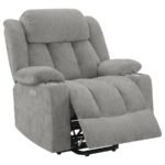 HOUSTON UPHOLSTERED POWER LIFT RECLINER GREY - Image 5