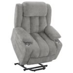 HOUSTON UPHOLSTERED POWER LIFT RECLINER GREY - Image 6
