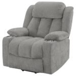 HOUSTON UPHOLSTERED POWER LIFT RECLINER GREY - Image 8