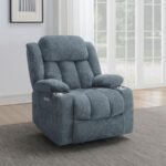 HOUSTON UPHOLSTERED POWER LIFT RECLINER SLATE BLUE - Image 2