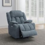 HOUSTON UPHOLSTERED POWER LIFT RECLINER SLATE BLUE - Image 3