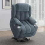 HOUSTON UPHOLSTERED POWER LIFT RECLINER SLATE BLUE - Image 4