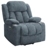 HOUSTON UPHOLSTERED POWER LIFT RECLINER SLATE BLUE