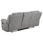 GILSON 3-PIECE CHENILLE UPHOLSTERED RECLINING SOFA SET GREY - Image 4