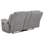 GILSON 3-PIECE CHENILLE UPHOLSTERED RECLINING SOFA SET GREY - Image 7