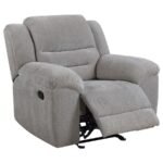GILSON 3-PIECE CHENILLE UPHOLSTERED RECLINING SOFA SET GREY - Image 9
