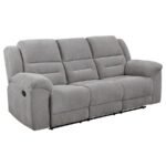 GILSON CHENILLE UPHOLSTERED RECLINING SOFA GREY - Image 4