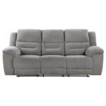 GILSON CHENILLE UPHOLSTERED RECLINING SOFA GREY - Image 5