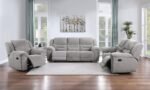 GILSON CHENILLE UPHOLSTERED RECLINING SOFA GREY - Image 12