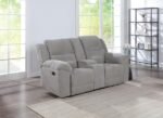 GILSON CHENILLE UPHOLSTERED RECLINING LOVESEAT GREY - Image 2