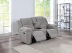 GILSON CHENILLE UPHOLSTERED RECLINING LOVESEAT GREY - Image 3