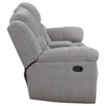 GILSON CHENILLE UPHOLSTERED RECLINING LOVESEAT GREY - Image 6