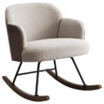 PAIGE BOUCLE UPHOLSTERED MID BACK ROCKING CHAIR BEIGE