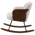 PAIGE BOUCLE UPHOLSTERED MID BACK ROCKING CHAIR BEIGE - Image 5