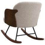 PAIGE BOUCLE UPHOLSTERED MID BACK ROCKING CHAIR BEIGE - Image 6