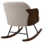 PAIGE BOUCLE UPHOLSTERED MID BACK ROCKING CHAIR BEIGE - Image 7