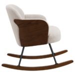 PAIGE BOUCLE UPHOLSTERED MID BACK ROCKING CHAIR BEIGE - Image 8