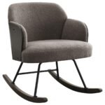 PAIGE BOUCLE UPHOLSTERED MID BACK ROCKING CHAIR TAUPE