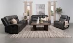RAELYNN 3-PIECE UPHOLSTERED RECLINING SOFA SET GREY