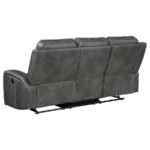 RAELYNN 3-PIECE UPHOLSTERED RECLINING SOFA SET GREY - Image 5