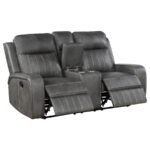 RAELYNN 3-PIECE UPHOLSTERED RECLINING SOFA SET GREY - Image 7