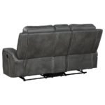 RAELYNN 3-PIECE UPHOLSTERED RECLINING SOFA SET GREY - Image 8