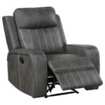 RAELYNN 3-PIECE UPHOLSTERED RECLINING SOFA SET GREY - Image 10