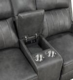 RAELYNN 3-PIECE UPHOLSTERED RECLINING SOFA SET GREY - Image 13