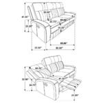 RAELYNN 3-PIECE UPHOLSTERED RECLINING SOFA SET GREY - Image 16