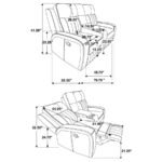 RAELYNN 3-PIECE UPHOLSTERED RECLINING SOFA SET GREY - Image 17
