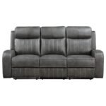 RAELYNN UPHOLSTERED TRACK ARM MOTION SOFA GREY - Image 3