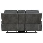 RAELYNN UPHOLSTERED TRACK ARM MOTION LOVESEAT GREY - Image 5