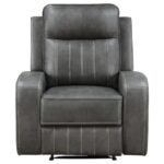 RAELYNN UPHOLSTERED TRACK ARM RECLINER GREY - Image 5