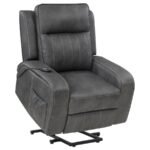 RAELYNN UPHOLSTERED POWER LIFT RECLINER CHAIR GREY - Image 5