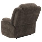 HOUSTON UPHOLSTERED POWER LIFT RECLINER CHAIR DARK BROWN - Image 9
