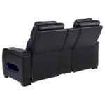 ZUMA FAUX LEATHER DUAL POWER RECLINING LED LOVESEAT BLACK - Image 5