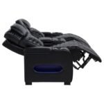 ZUMA FAUX LEATHER DUAL POWER RECLINING LED LOVESEAT BLACK - Image 6