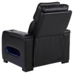 ZUMA FAUX LEATHER UPHOLSTERED DUAL POWER LED RECLINER BLACK - Image 6