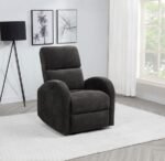 GRANT FABRIC UPHOLSTERED POWER RECLINER CHAIR CHARCOAL GREY - Image 2