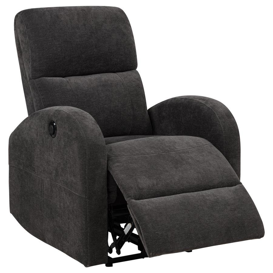 603293P_04x900.jpg GRANT FABRIC UPHOLSTERED POWER RECLINER CHAIR CHARCOAL GREY - Image 1