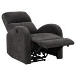 GRANT FABRIC UPHOLSTERED POWER RECLINER CHAIR CHARCOAL GREY - Image 4