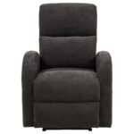 GRANT FABRIC UPHOLSTERED POWER RECLINER CHAIR CHARCOAL GREY - Image 5